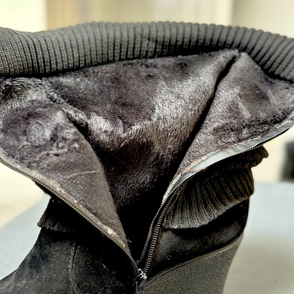 No Doubt Size 10 black wedge slouch boots - Picture 2 of 3